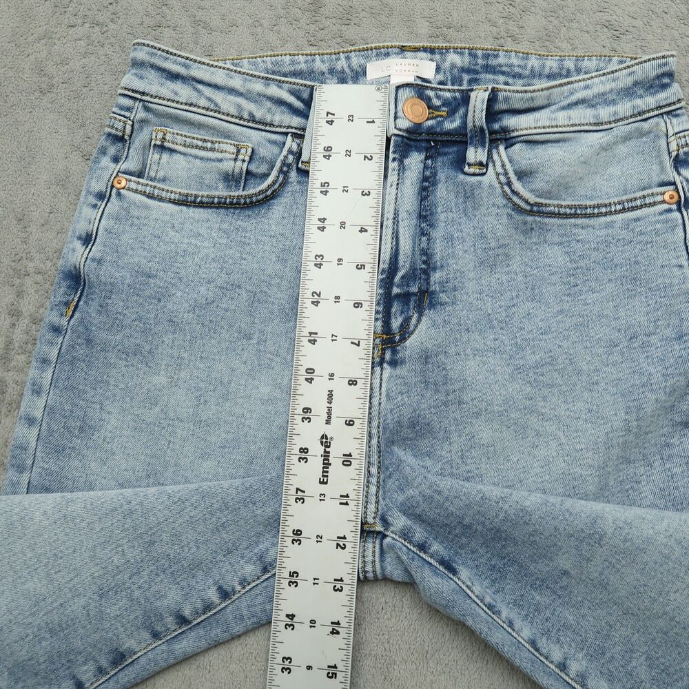 LC Lauren Conrad Jeans Women's Size 10 Blue Super High-Rise Straight 29" Inseam - Picture 7 of 16